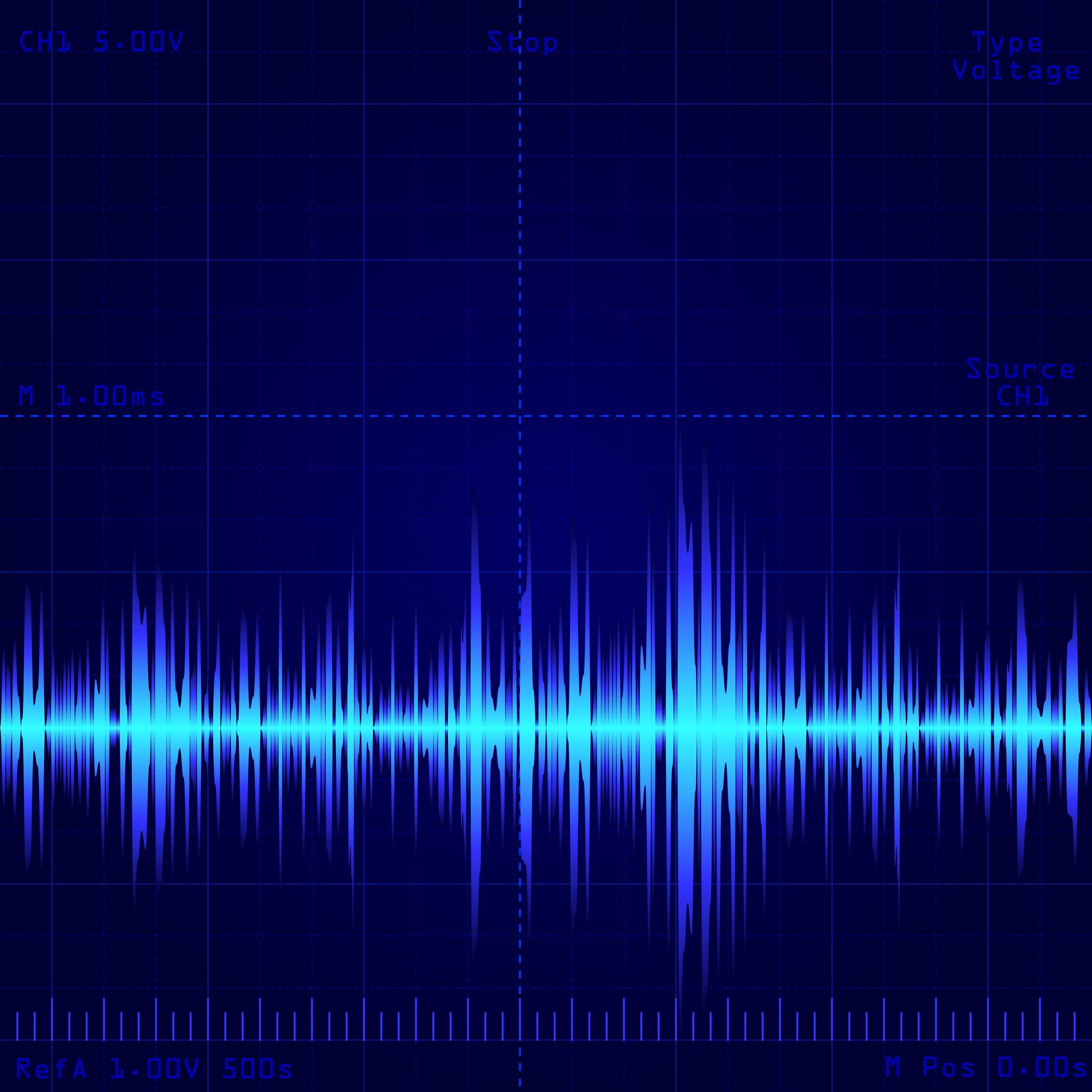 17659897 - oscilloscope screen showing wave signal