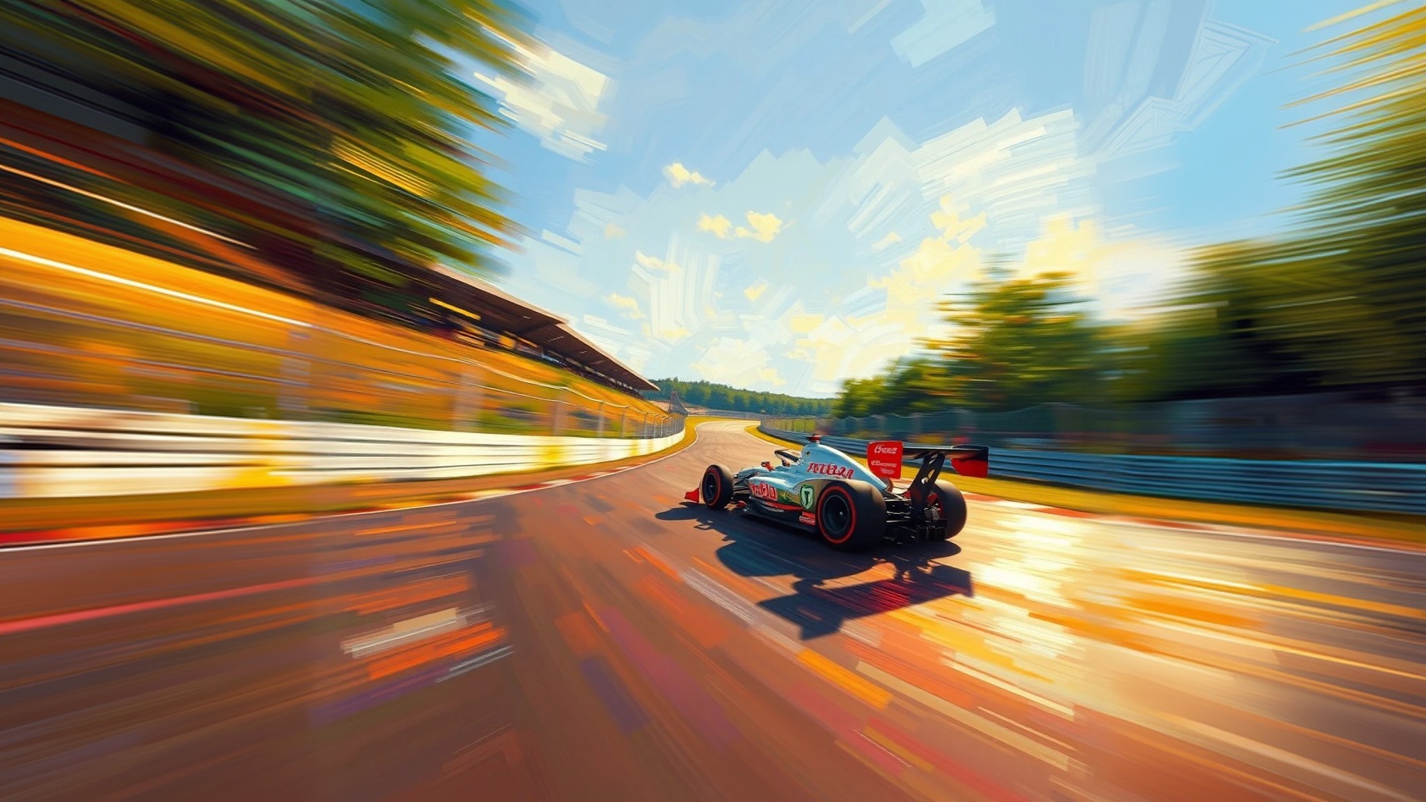 A racecar on a blurred track represents the speed of change in generative AI, and how Sigma is accelerating this new AI through human data annotation
